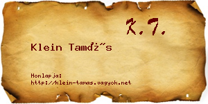 Klein Tamás névjegykártya